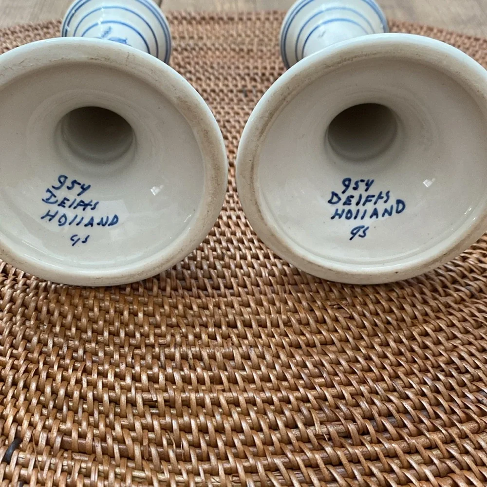Vintage Delft candle sticks